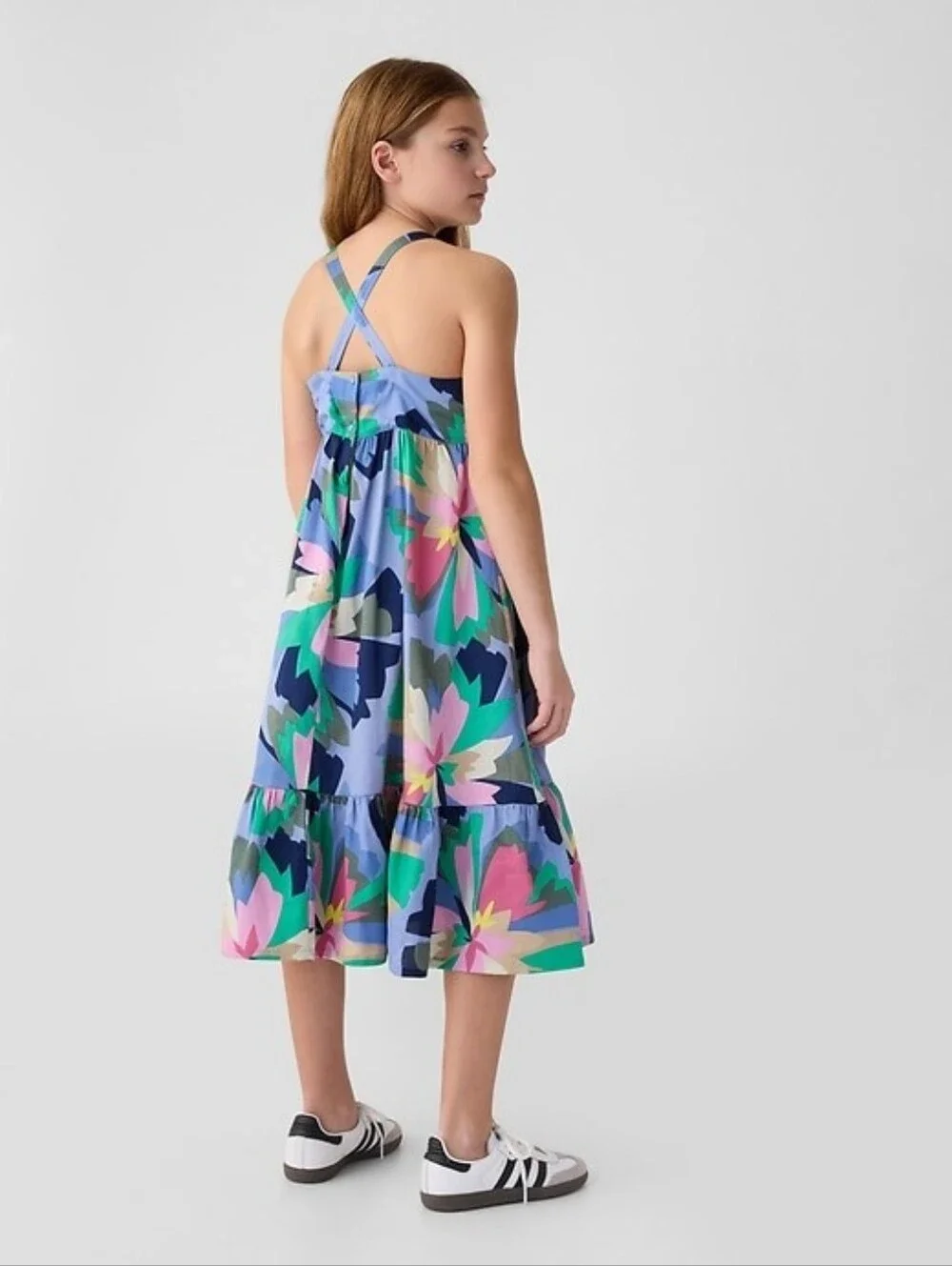 GAP Girls' Floral Print Sundress Blue Multi Size XXL NWT